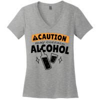 Caution May Contain Alcohol Women's V-Neck T-Shirt