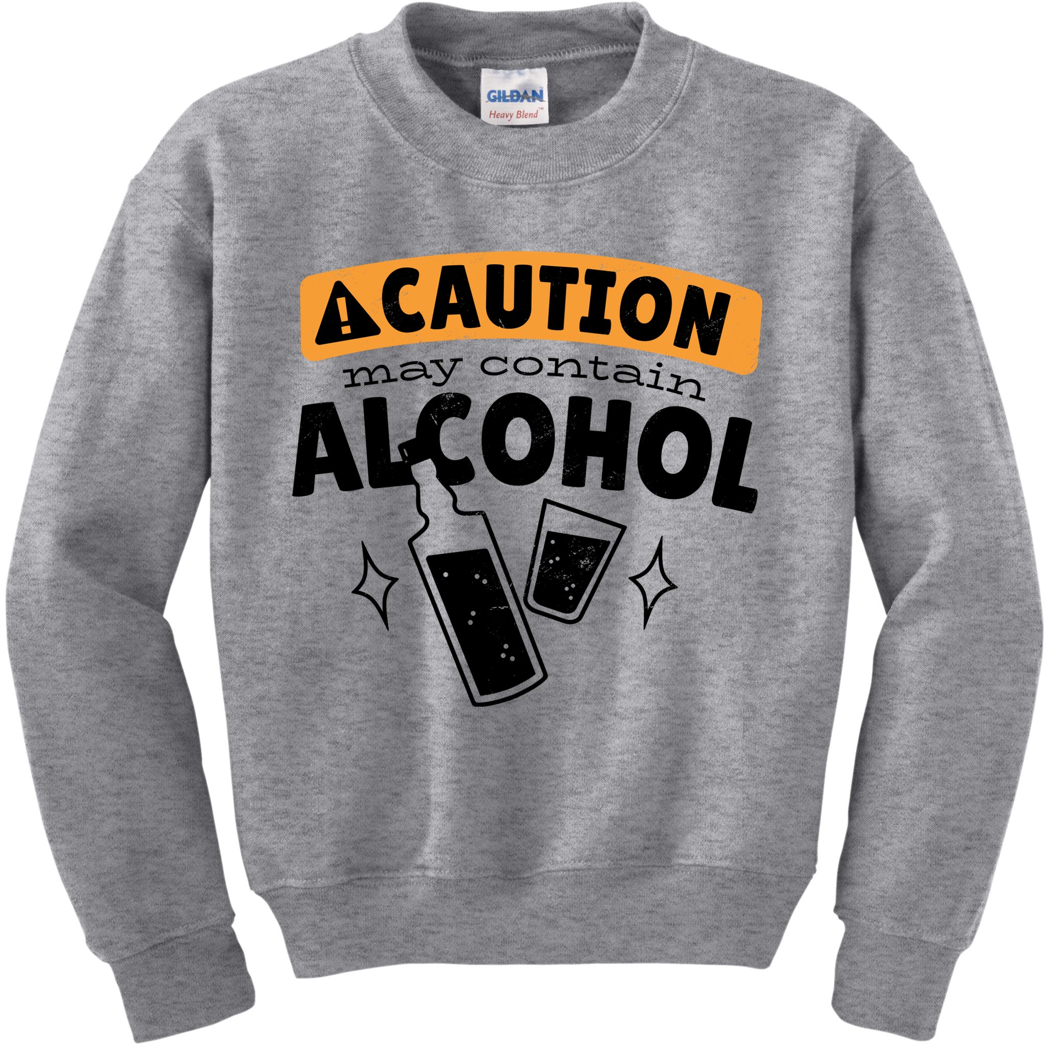 Caution May Contain Alcohol Kids Sweatshirt