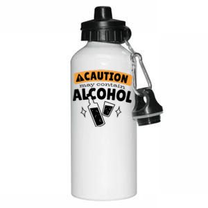 Caution May Contain Alcohol Aluminum Water Bottle