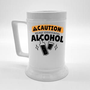 Caution May Contain Alcohol Beer Stein