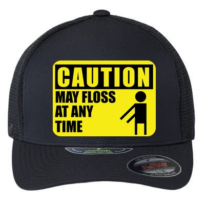 Caution May Floss At Any Time Flexfit Unipanel Trucker Cap