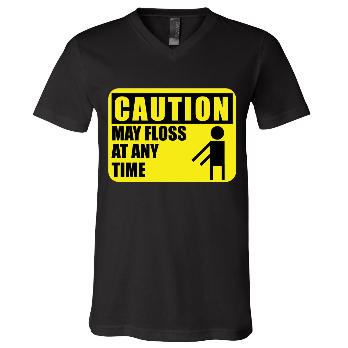 Caution May Floss at Any Time V-Neck T-Shirt