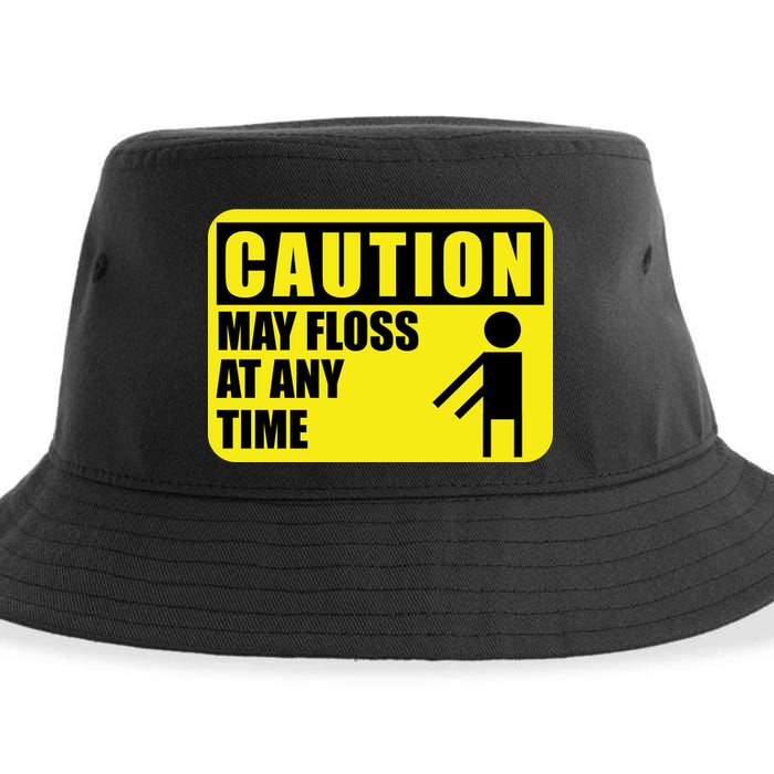Caution May Floss At Any Time Sustainable Bucket Hat