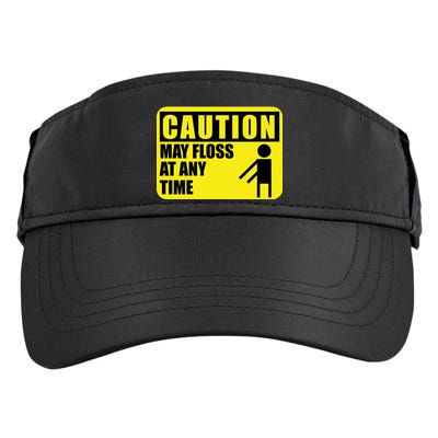 Caution May Floss At Any Time Adult Drive Performance Visor