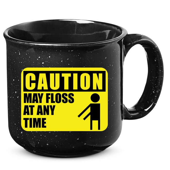 Caution May Floss At Any Time 15oz Campfire Ceramic Mug