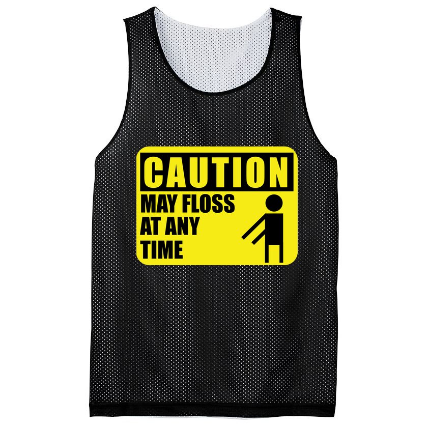Caution May Floss at Any Time Mesh Reversible Basketball Jersey Tank