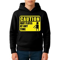 Caution May Floss at Any Time Kids Hoodie