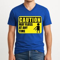Caution May Floss At Any Time V-Neck T-Shirt
