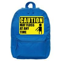 Caution May Floss At Any Time 16 in Basic Backpack
