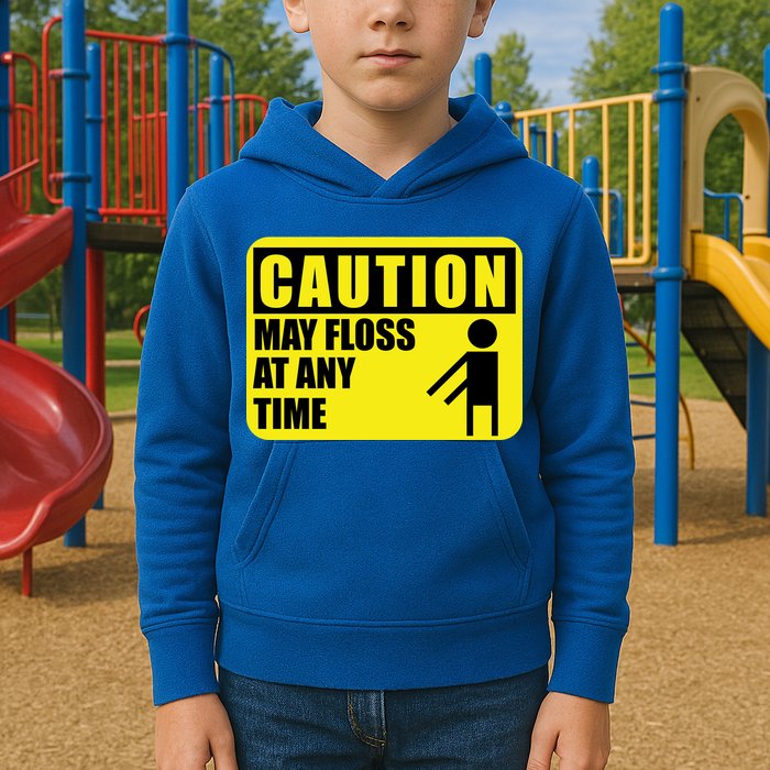 Caution May Floss At Any Time Kids Hoodie