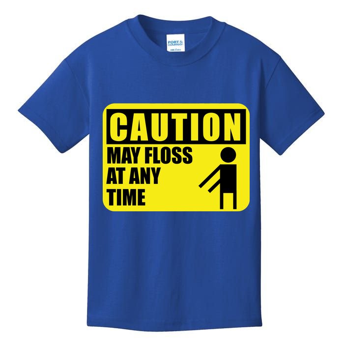 Caution May Floss At Any Time Kids T-Shirt