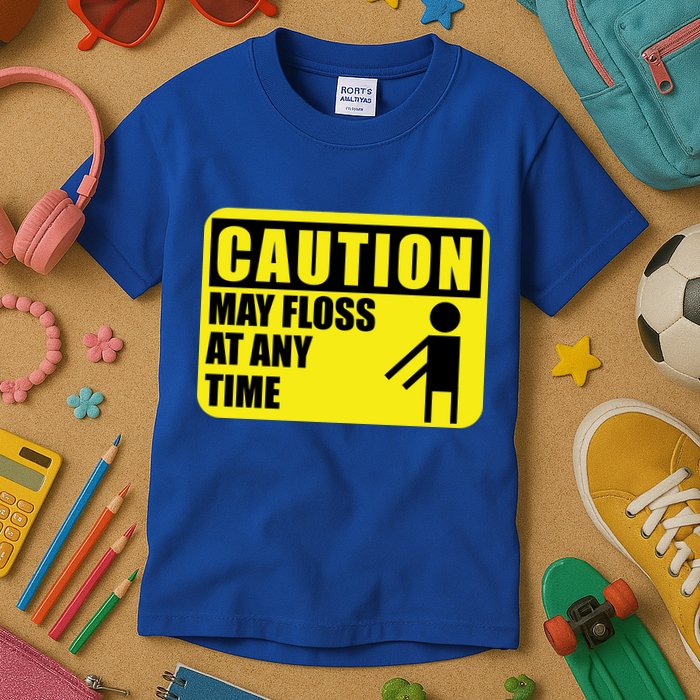 Caution May Floss At Any Time Kids T-Shirt