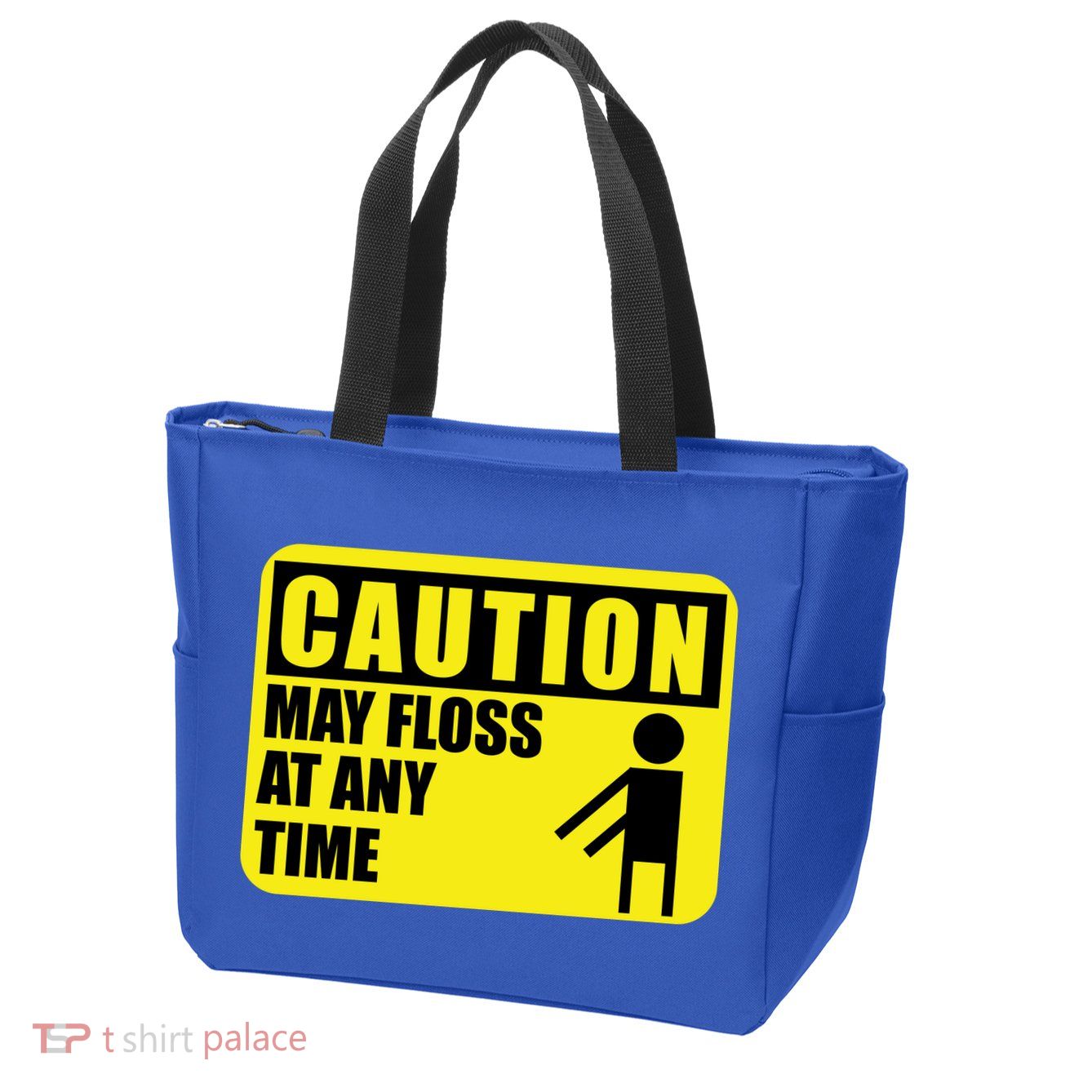 Caution May Floss At Any Time Zip Tote Bag