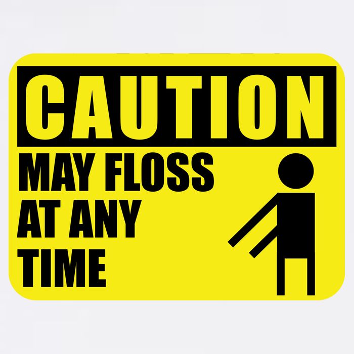 Caution May Floss At Any Time Garment-Dyed Sweatshirt