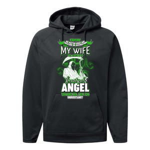 Caution My Wife Will Always Be My Beautiful Angel Hurt Her I Kill You Performance Fleece Hoodie