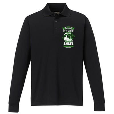 Caution My Wife Will Always Be My Beautiful Angel Hurt Her I Kill You Performance Long Sleeve Polo