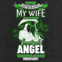 Caution My Wife Will Always Be My Beautiful Angel Hurt Her I Kill You Adult Drive Performance Visor