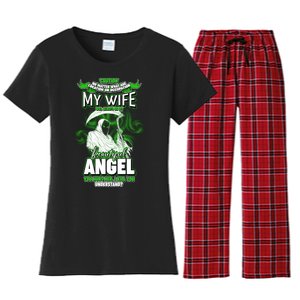 Caution My Wife Will Always Be My Beautiful Angel Hurt Her I Kill You Women's Flannel Pajama Set