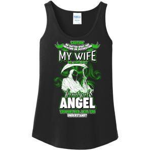 Caution My Wife Will Always Be My Beautiful Angel Hurt Her I Kill You Ladies Essential Tank