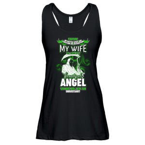 Caution My Wife Will Always Be My Beautiful Angel Hurt Her I Kill You Ladies Essential Flowy Tank