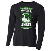 Caution My Wife Will Always Be My Beautiful Angel Hurt Her I Kill You Cooling Performance Long Sleeve Crew