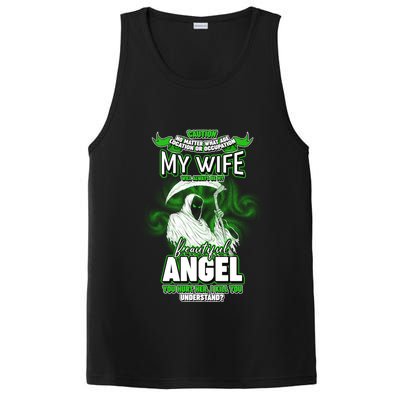 Caution My Wife Will Always Be My Beautiful Angel Hurt Her I Kill You PosiCharge Competitor Tank