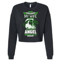 Caution My Wife Will Always Be My Beautiful Angel Hurt Her I Kill You Cropped Pullover Crew