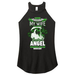 Caution My Wife Will Always Be My Beautiful Angel Hurt Her I Kill You Women's Perfect Tri Rocker Tank