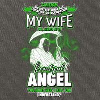 Caution My Wife Will Always Be My Beautiful Angel Hurt Her I Kill You Cotton Canvas Backpack