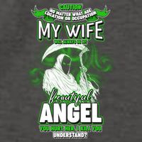 Caution My Wife Will Always Be My Beautiful Angel Hurt Her I Kill You Vector Backpack