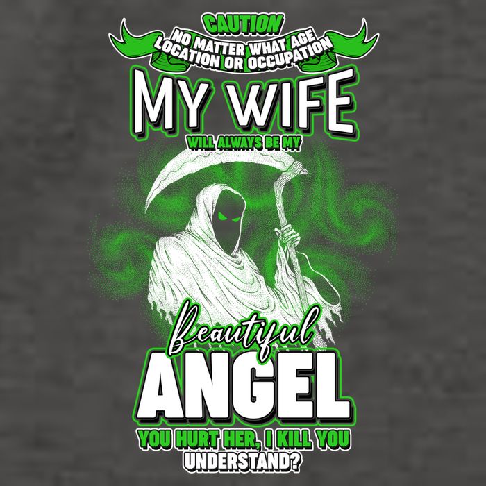 Caution My Wife Will Always Be My Beautiful Angel Hurt Her I Kill You Vector Backpack