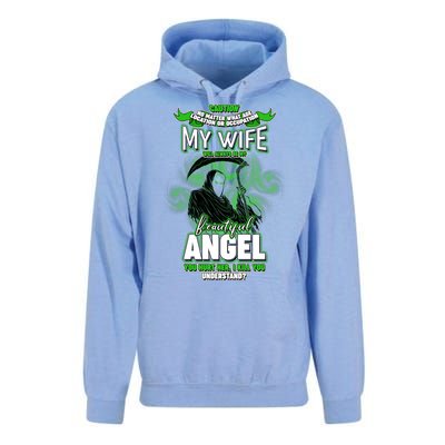 Caution My Wife Will Always Be My Beautiful Angel Hurt Her I Kill You Unisex Surf Hoodie