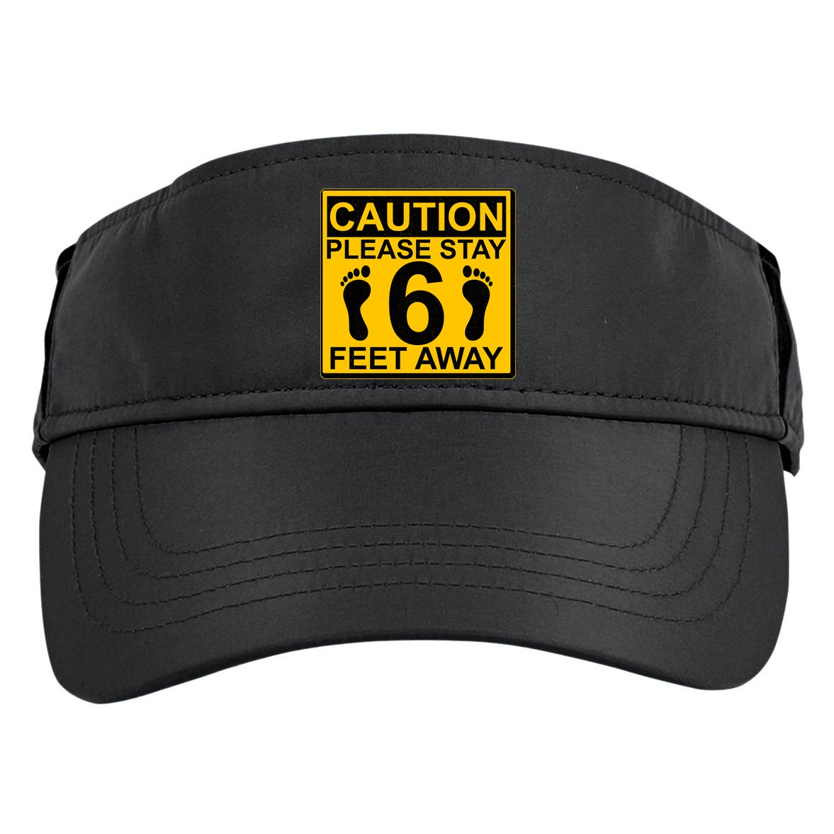 Caution Please Stay 6 Feet Away Adult Drive Performance Visor