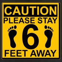 Caution Please Stay 6 Feet Away Adult Drive Performance Visor