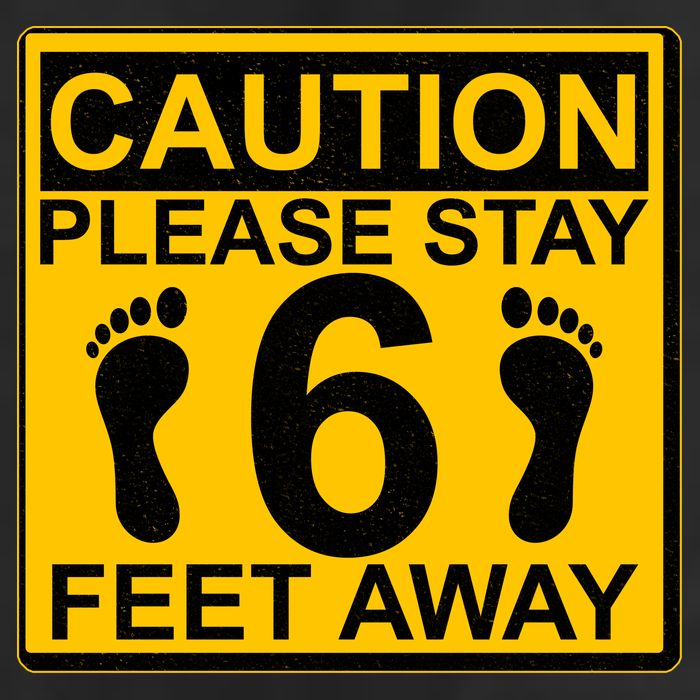 Caution Please Stay 6 Feet Away Adult Drive Performance Visor