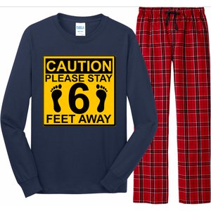 Caution Please Stay 6 Feet Away Long Sleeve Pajama Set