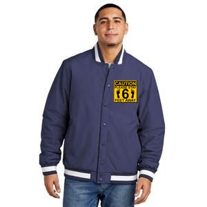 Caution Please Stay 6 Feet Away Insulated Varsity Jacket