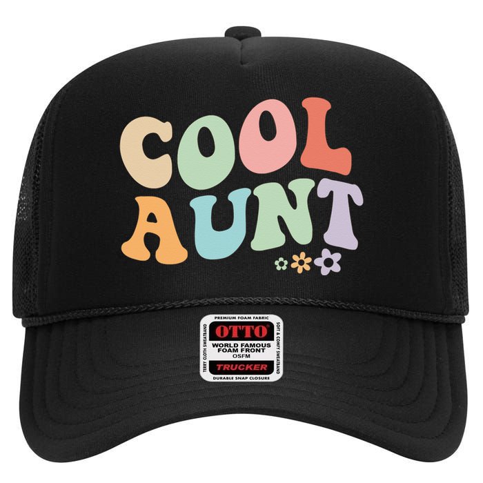 Cool Aunt Vintage Floral Design To Auntie From Niece High Crown Mesh Back Trucker Hat