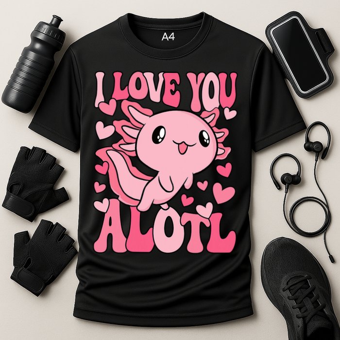 Cute Axolotl Valentines Day Valentine Cooling Performance Crew T-Shirt