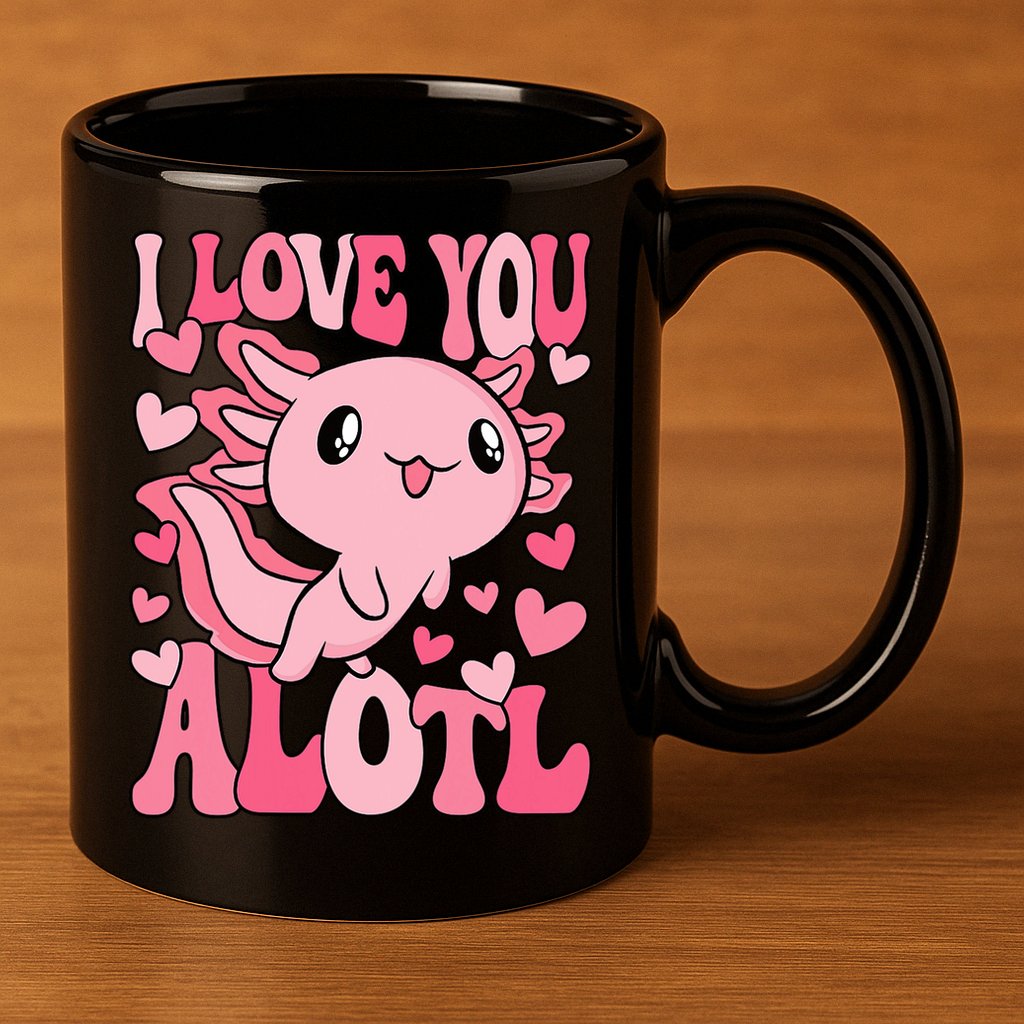 Cute Axolotl Valentines Day Valentine 11oz C Handle Ceramic Mug