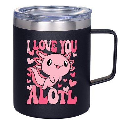 Cute Axolotl Valentines Day Valentine 12oz Stainless Steel Coffee Mug
