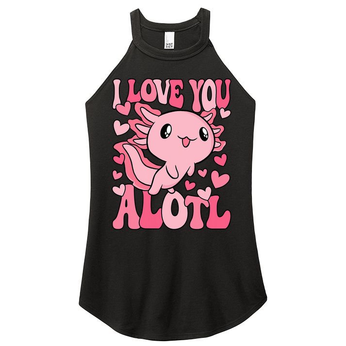 Cute Axolotl Valentines Day Valentine Women's Perfect Tri Rocker Tank