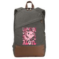 Cute Axolotl Valentines Day Valentine Cotton Canvas Backpack