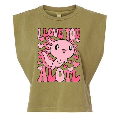 Cute Axolotl Valentines Day Valentine Garment-Dyed Women's Muscle Tee