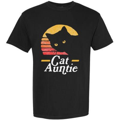 Cat Aunt Vintage Eighties Style Sun Cat Retro Distressed Garment-Dyed Heavyweight T-Shirt