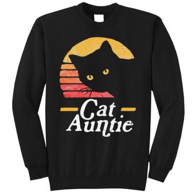 Cat Aunt Vintage Eighties Style Sun Cat Retro Distressed Sweatshirt