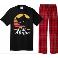 Cat Aunt Vintage Eighties Style Sun Cat Retro Distressed Pajama Set