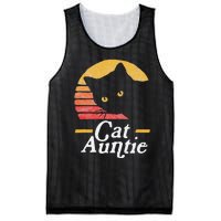 Cat Aunt Vintage Eighties Style Sun Cat Retro Distressed Mesh Reversible Basketball Jersey Tank