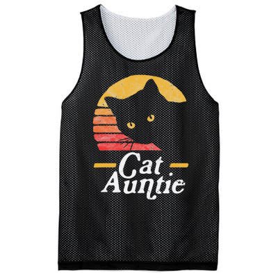 Cat Aunt Vintage Eighties Style Sun Cat Retro Distressed Mesh Reversible Basketball Jersey Tank