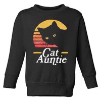 Cat Aunt Vintage Eighties Style Sun Cat Retro Distressed Toddler Sweatshirt